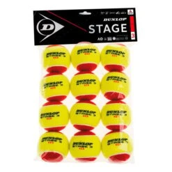 Dunlop Mini Tennis Stage 3 Red 12 Pack